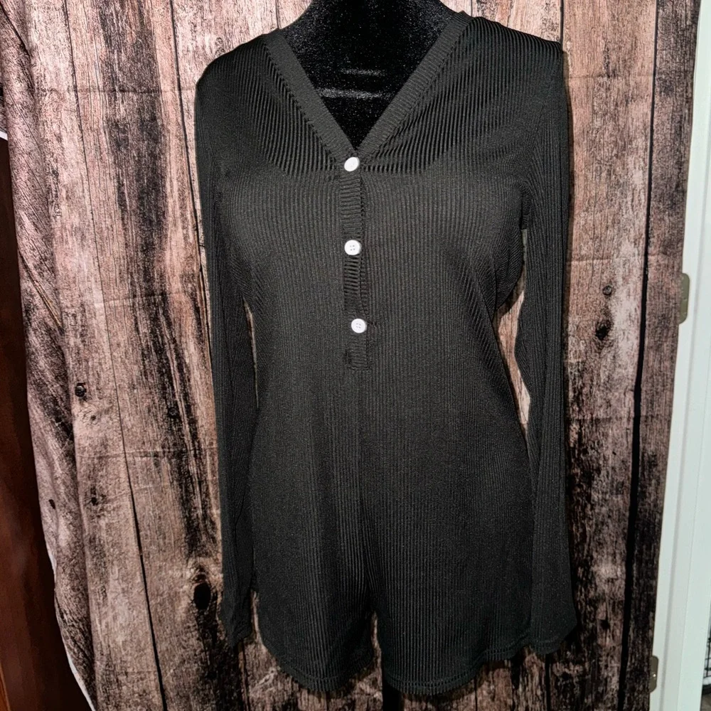 Teddy button up night romper